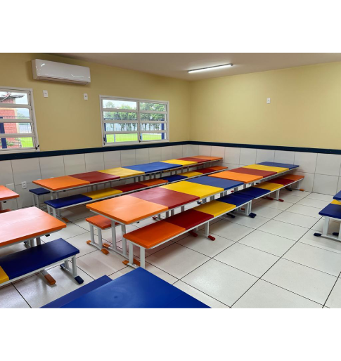 Conjunto Refeitório com Bancos Infantil - 3,00 x 0,80 cm