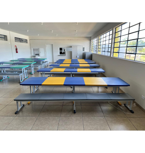 Conjunto Refeitório com Bancos Infantil - 3,00 x 0,80 cm